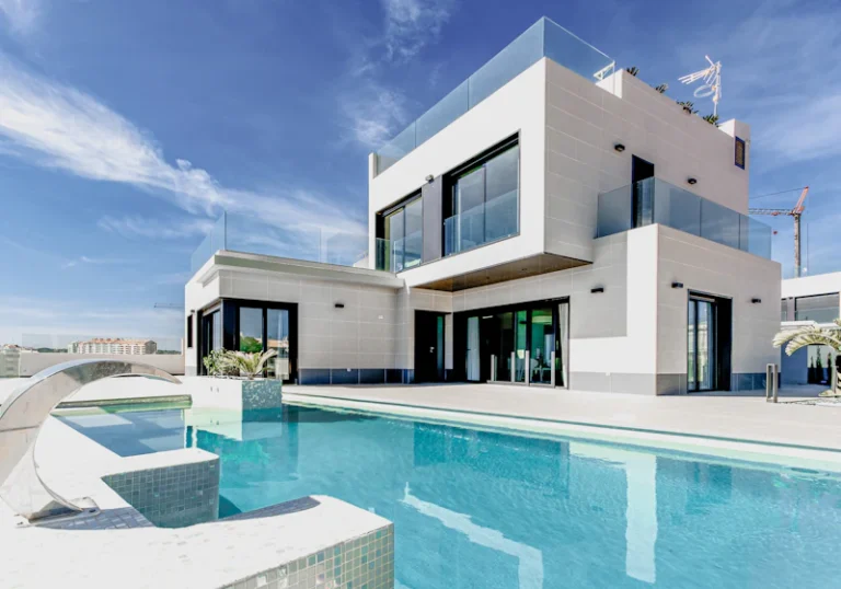 Modern family villa with pool ready for a residential packing service