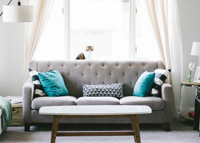Furnished apartment with wooden furniture