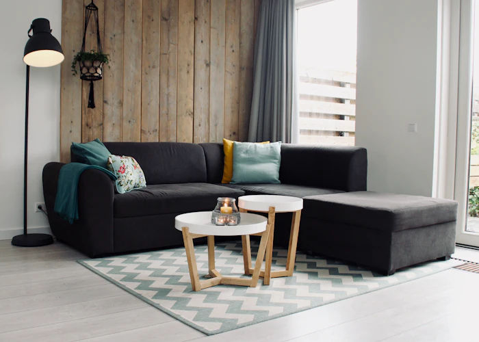 Large apartment lounge with sectional sofa