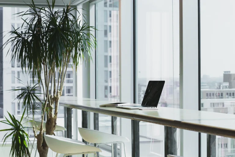 Medium office with desks by the window ready for relocation