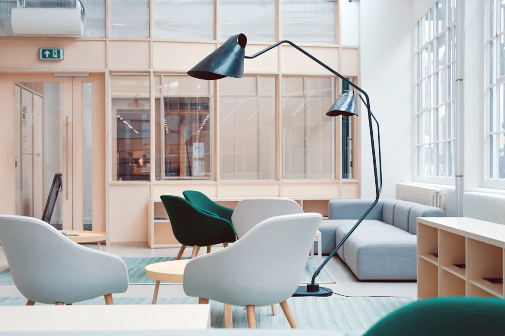 Office chairs and tables that may be disassembled before moving