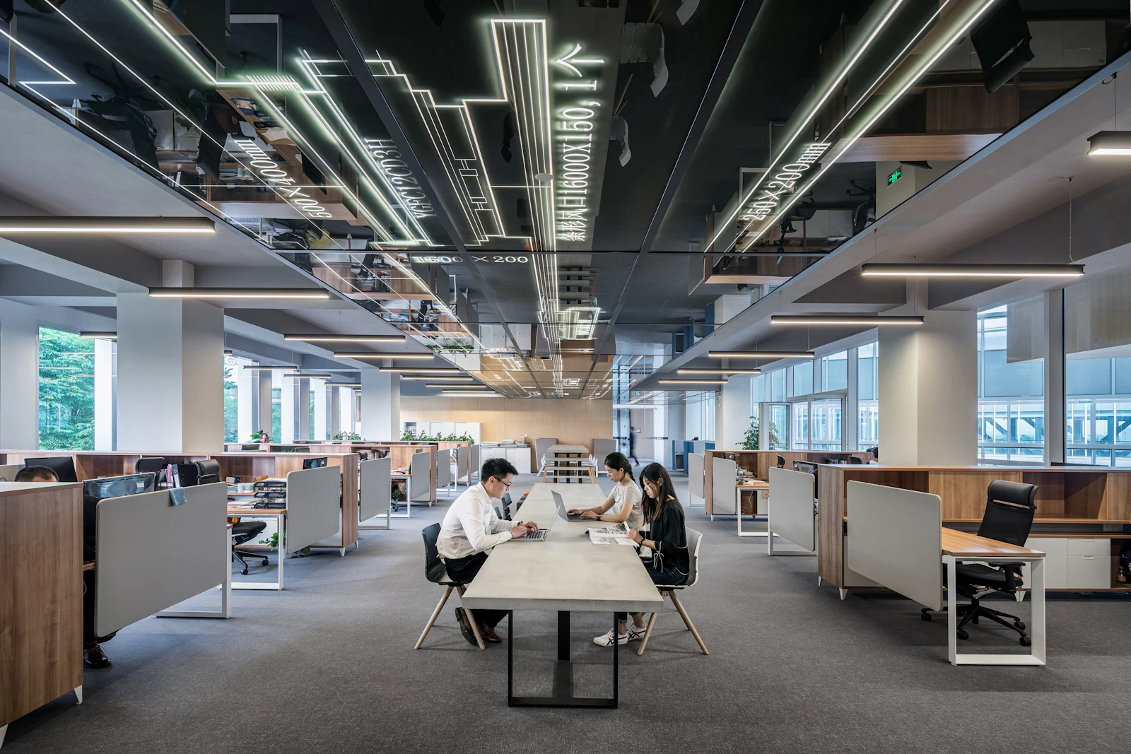 Open-plan office workspace prepared for office moving in Abu Dhabi