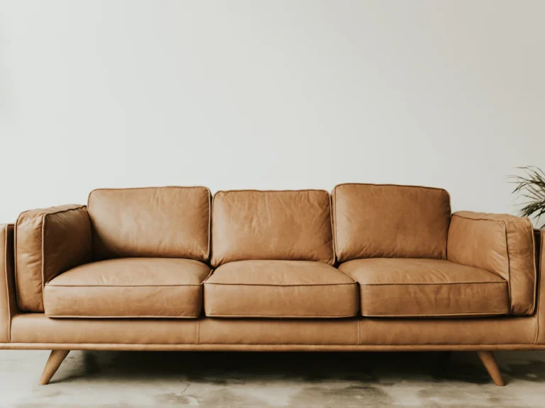 Leather sofa ready for furniture packing and protection
