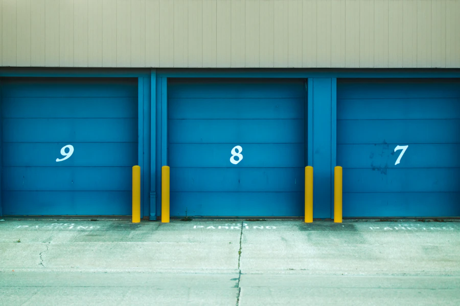 Secure blue storage units for household and office items